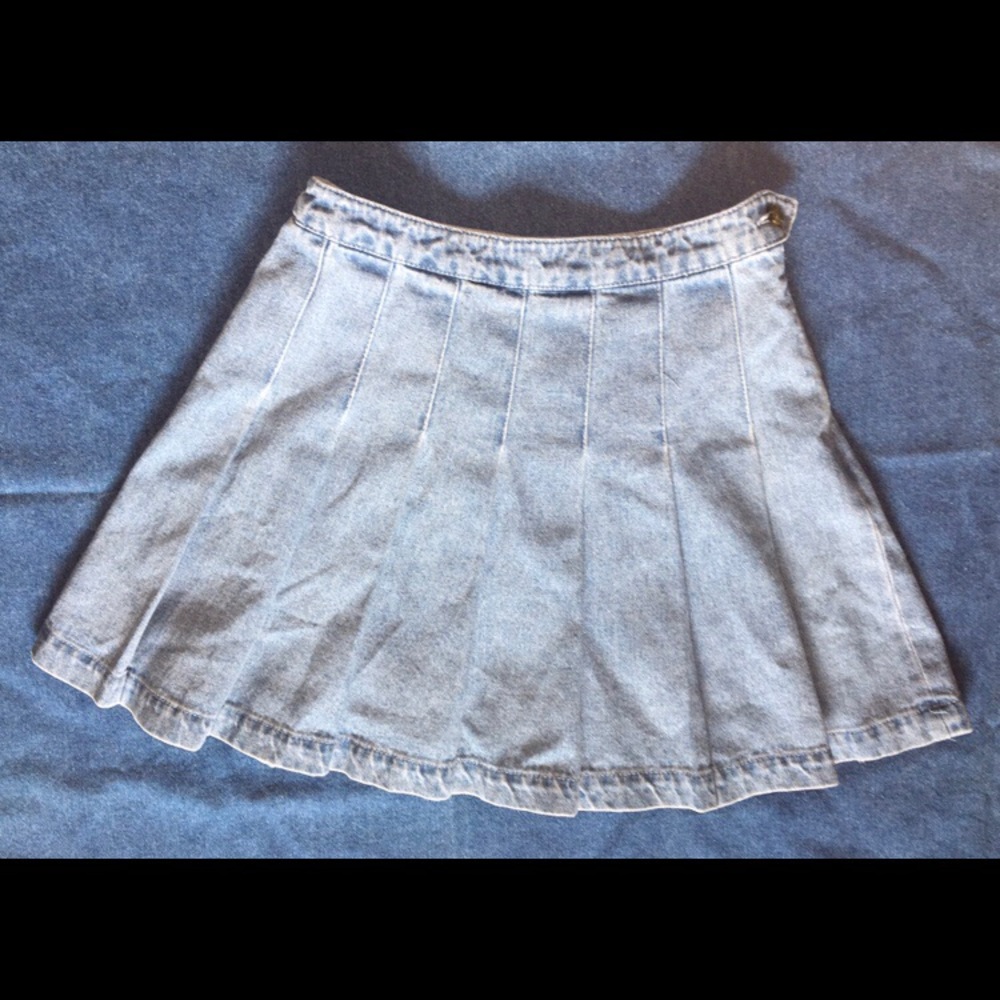 MM6 - Pleated Denim Skirt